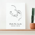 Personalised Personalised Line Art Relaxed Baby Print