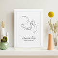 Personalised Personalised Line Art Relaxed Baby Print