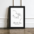 Personalised Personalised Line Art Relaxed Baby Print