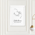 Personalised Personalised Line Art Relaxed Baby Print