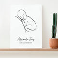 Personalised Personalised Line Art Resting Baby Print