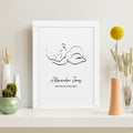 Personalised Personalised Line Art Sleeping Baby Print