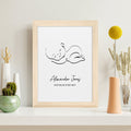 Personalised Personalised Line Art Sleeping Baby Print