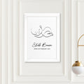 Personalised Personalised Line Art Sleeping Baby Print