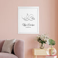 Personalised Personalised Line Art Sleeping Baby Print