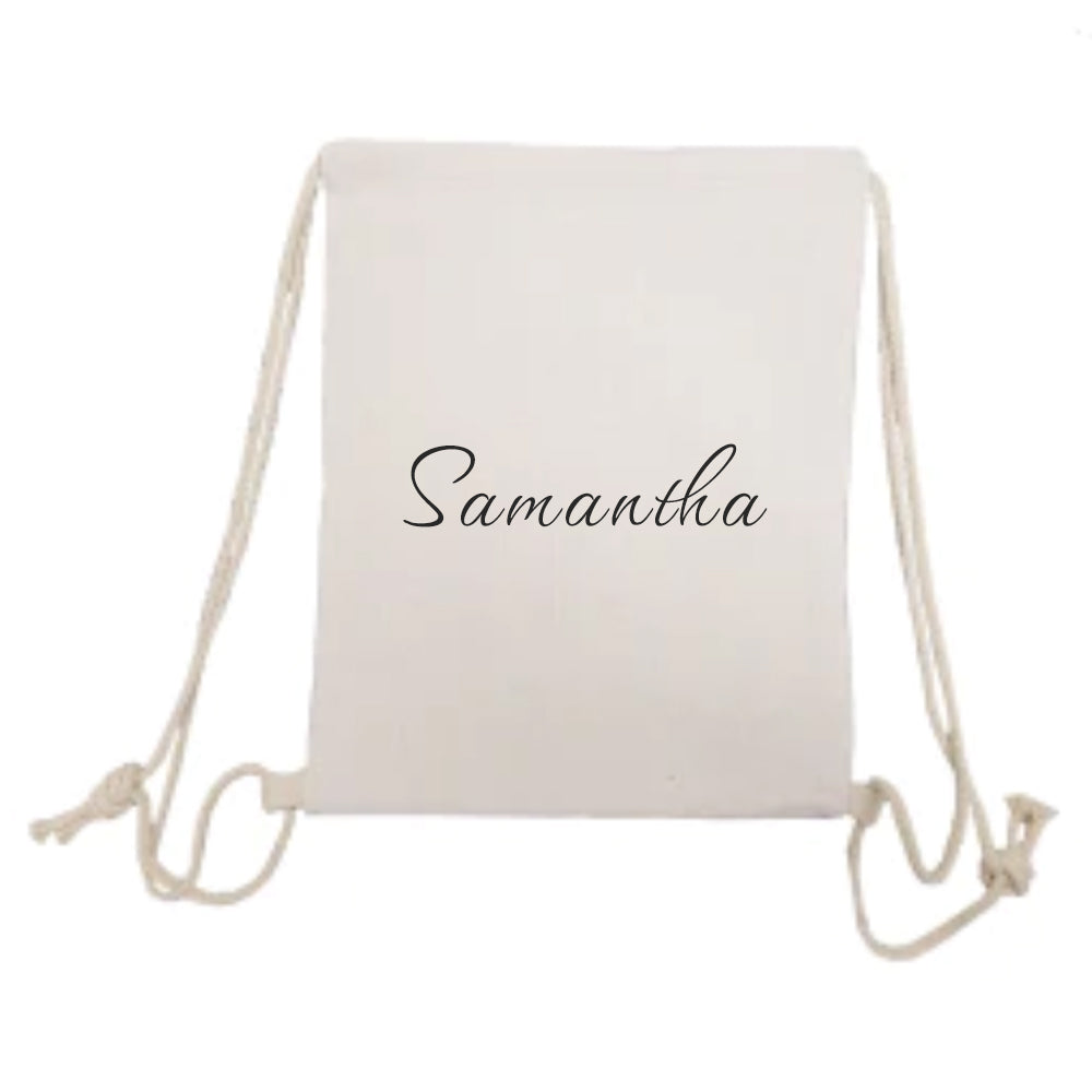 Personalised Personalised Linen Drawstring Bag