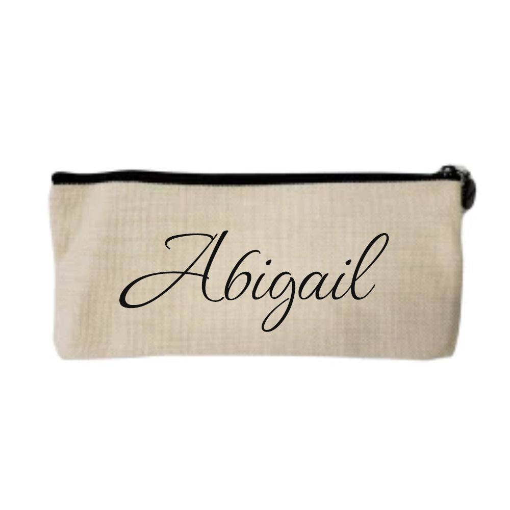 Personalised Personalised Linen Pencil Case