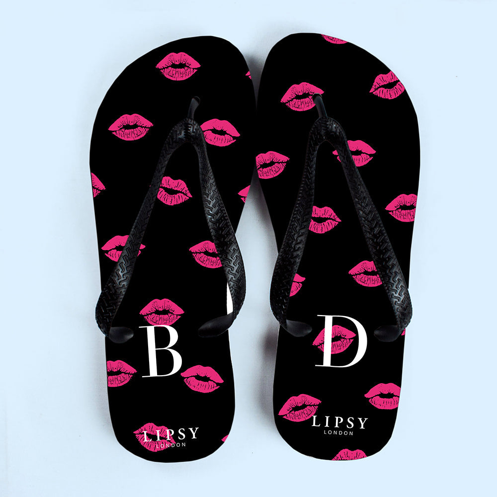 Personalised Personalised Lipsy Kissy Lips Flip Flops by Treat Republic