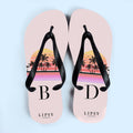 Personalised Personalised Lipsy Palm Tree Sunrise Flip Flops by Treat Republic