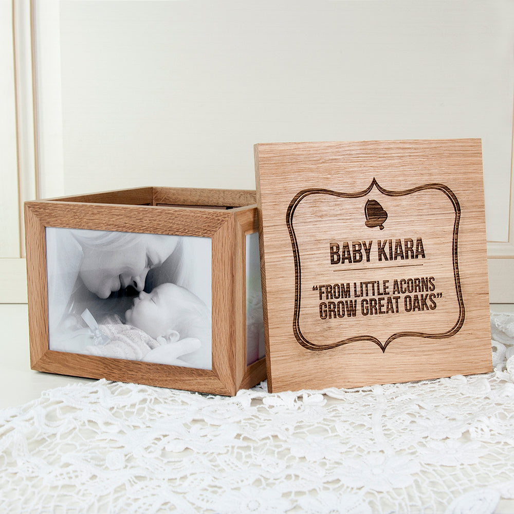 Personalised Little Acorns Large Keepsake Box