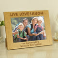 Personalised Live Love Laugh 5x7 Inch Landscape Wooden Photo Frame
