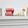 Personalised London Animal Bus Wooden Block Sign