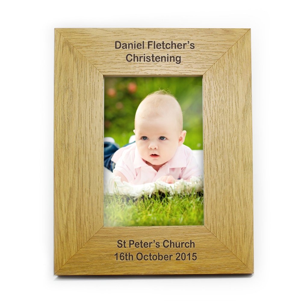 Personalised Long Message 4x6 Inch Oak Finish Photo Frame