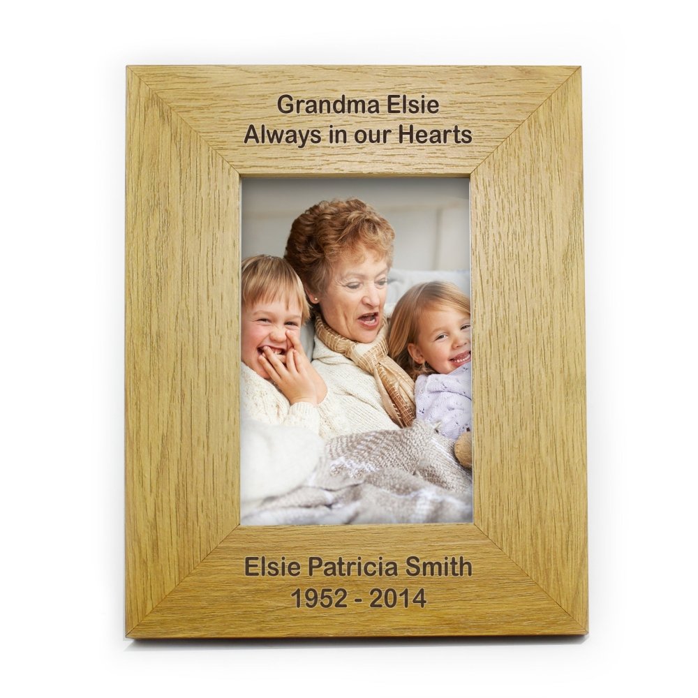 Personalised Long Message 6x4 Inch Oak Finish Photo Frame