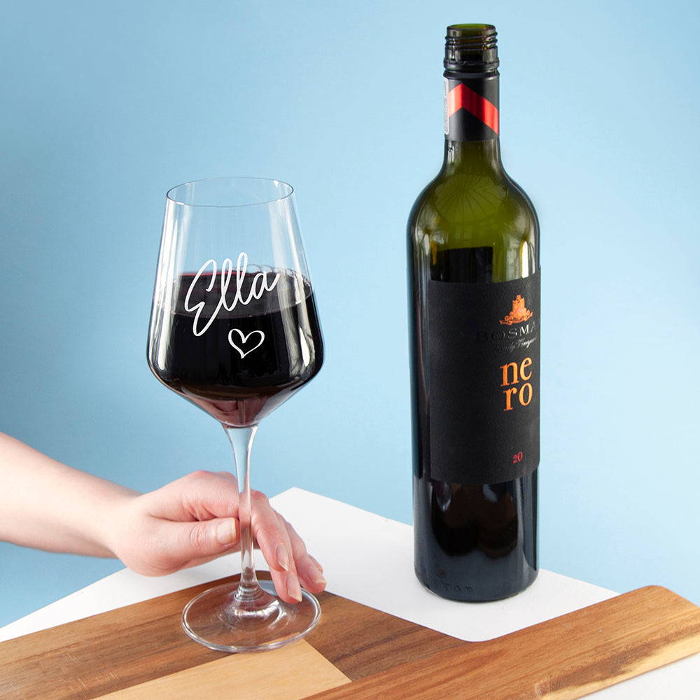 Personalised Personalised Love Heart Wine Glass
