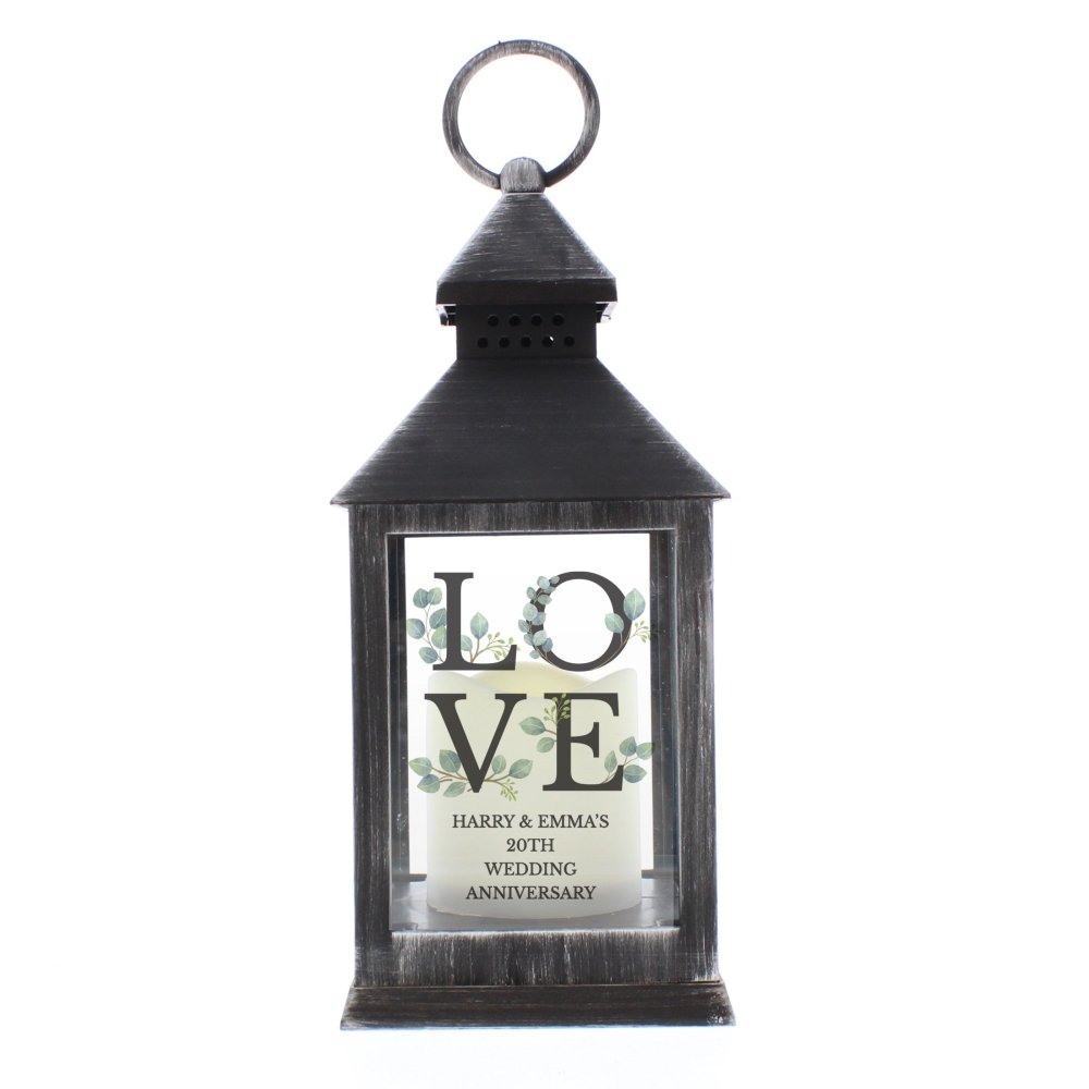 Personalised Love LED Black Lantern