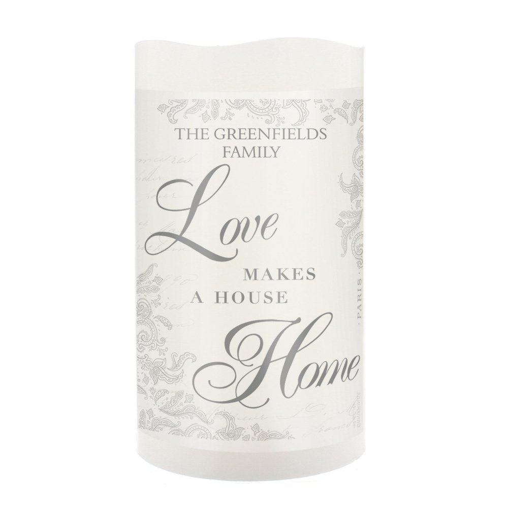 Personalised Love Makes A Home LED Candle