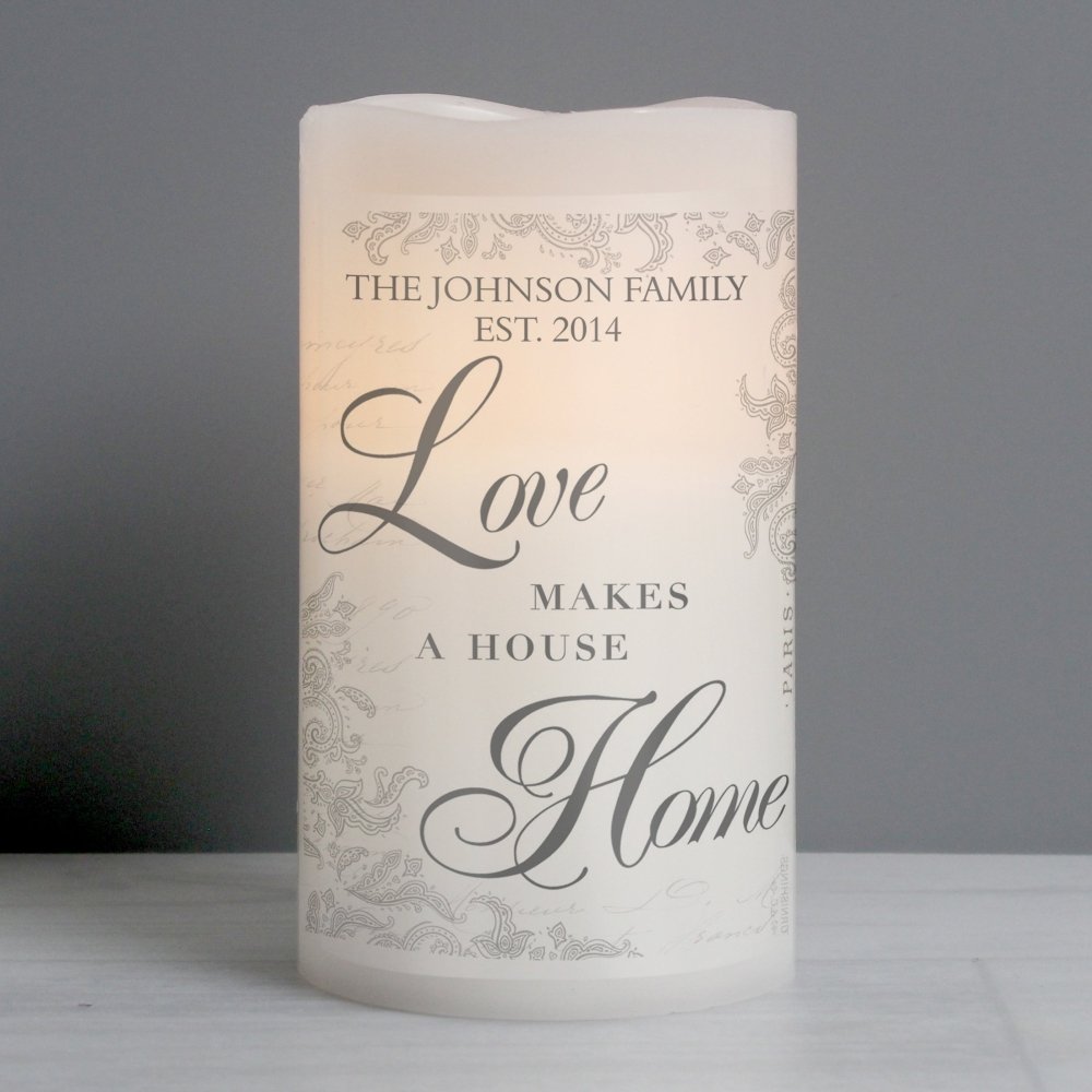 Personalised Love Makes A Home LED Candle