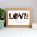 Personalised Love Photo Upload Oak A4 Framed Print