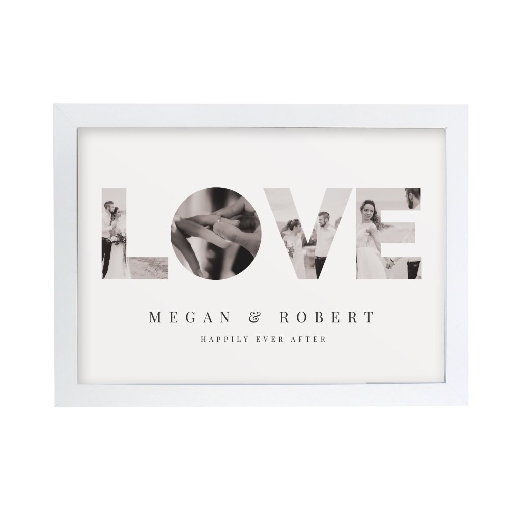 Personalised Love Photo Upload White A4 Framed Print