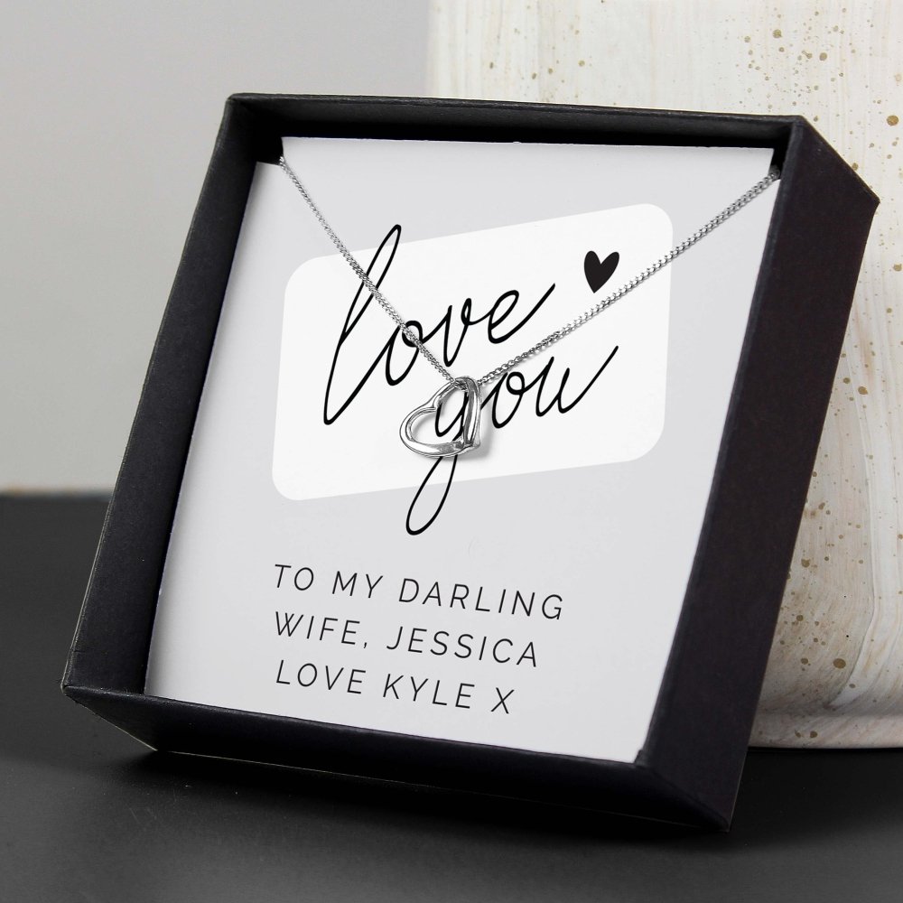 Personalised Love You Heart Necklace And Box