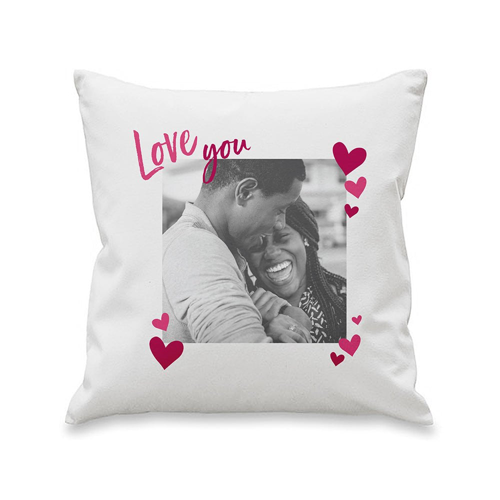 Personalised Love You Photo Upload Cushion