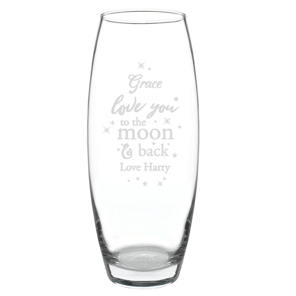 Personalised Love You To The Moon And Back Bullet Vase