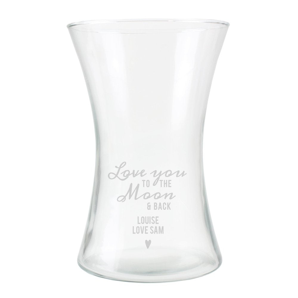 Personalised Love You To The Moon And Back Glass Vase
