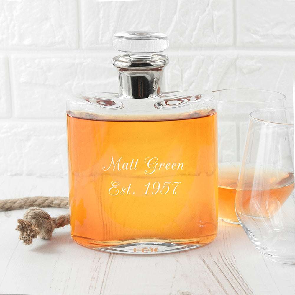 Personalised LSA Platinum Necked Whisky Decanter