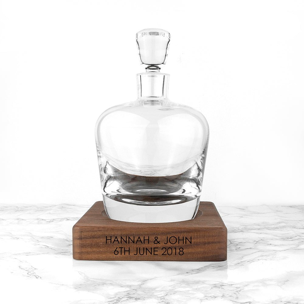 Personalised Lsa Whisky Decanter & Walnut Base