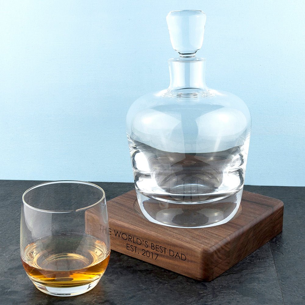 Personalised Lsa Whisky Decanter & Walnut Base