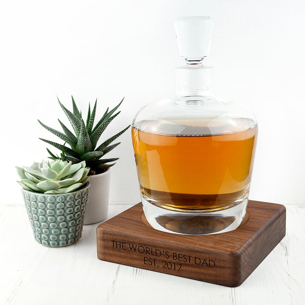 Personalised Lsa Whisky Decanter & Walnut Base