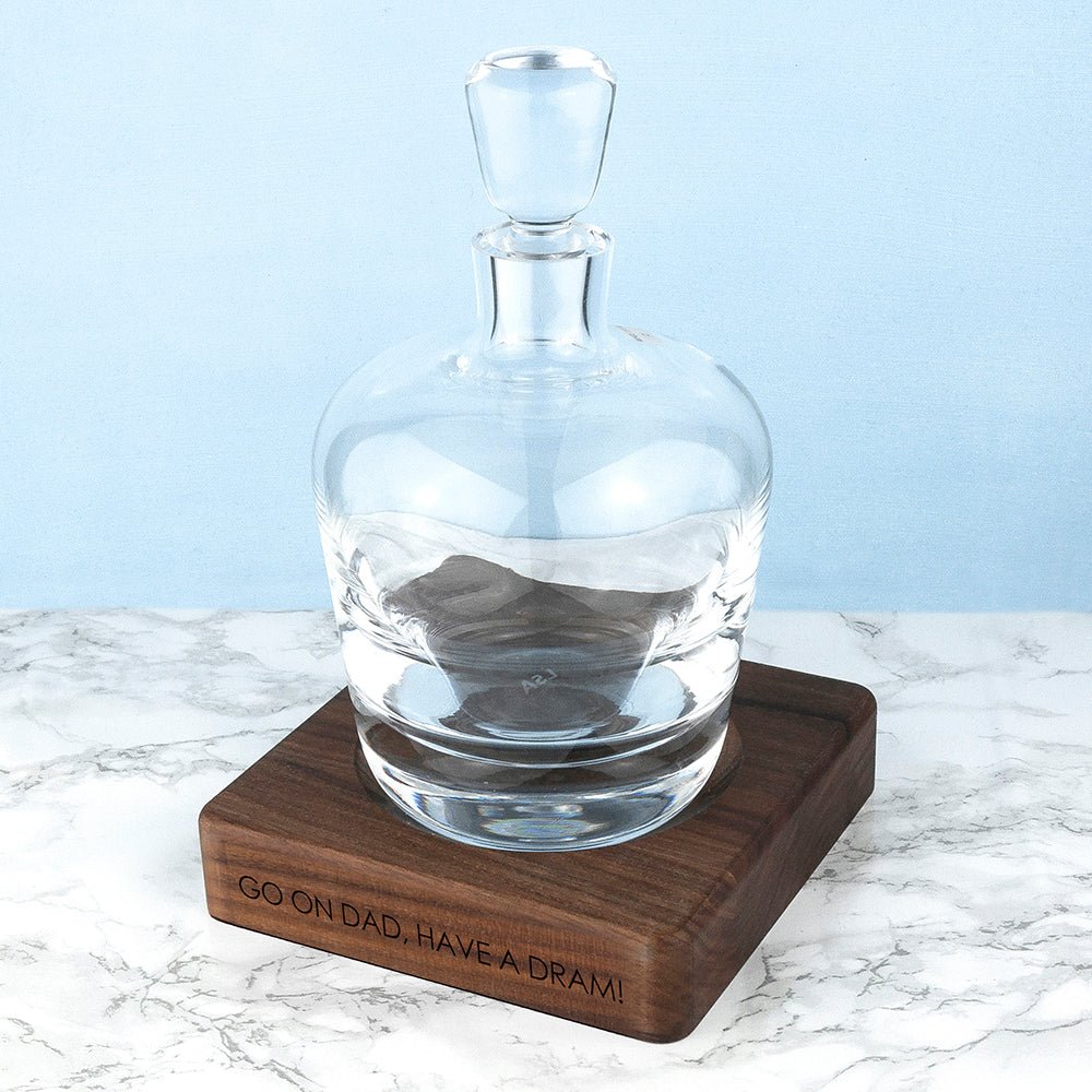 Personalised Lsa Whisky Decanter & Walnut Base