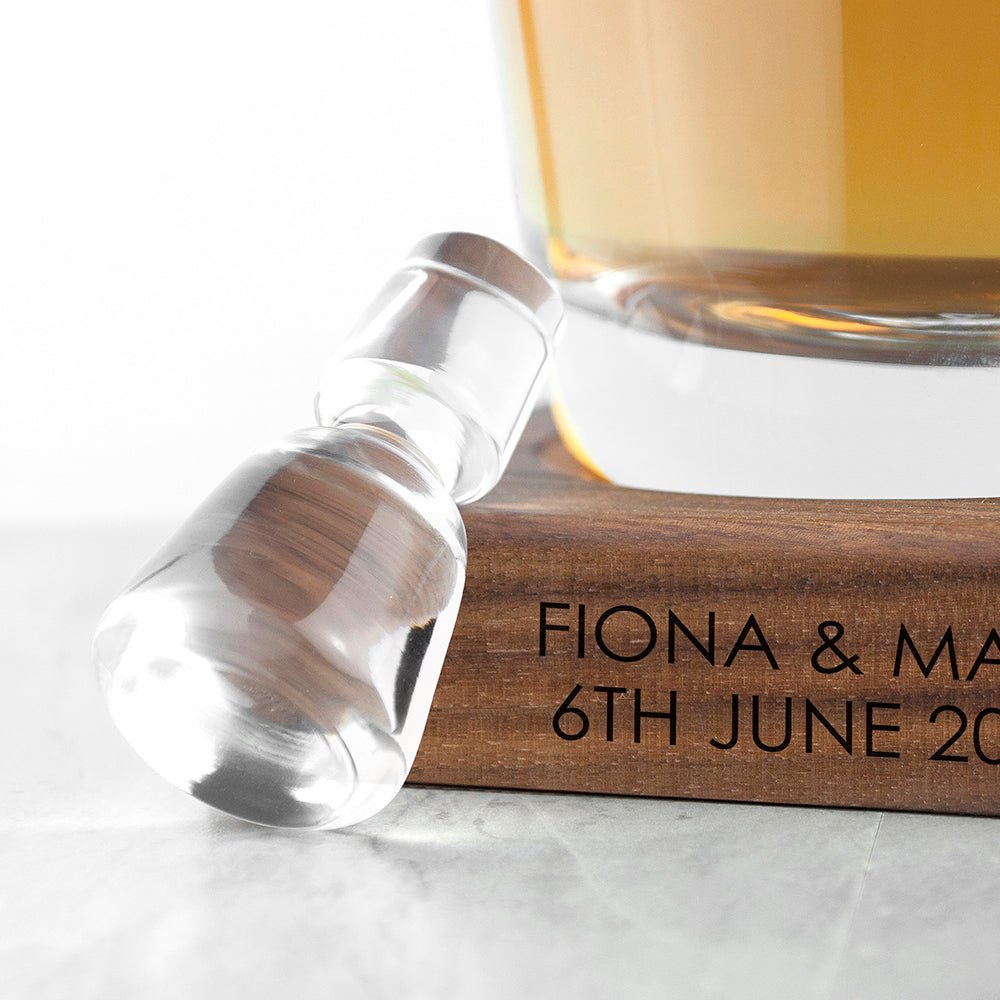Personalised Lsa Whisky Decanter & Walnut Base