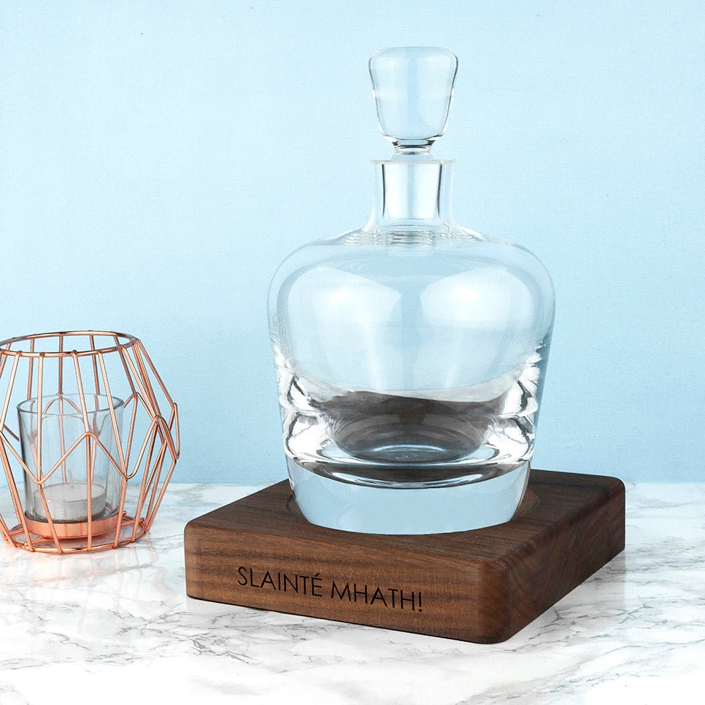Personalised Lsa Whisky Decanter & Walnut Base