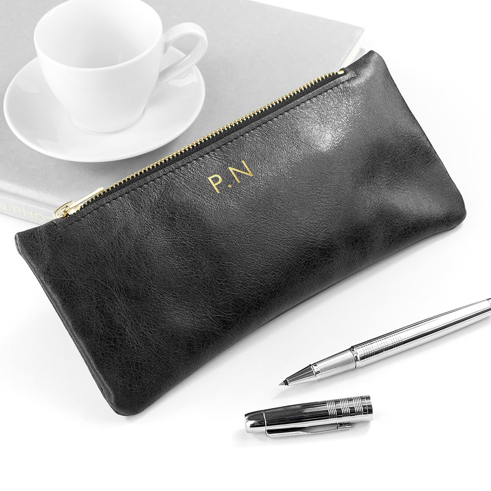 Personalised Personalised Luxury Leather Pencil Case