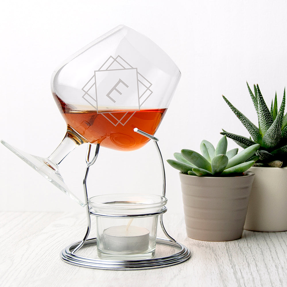 Personalised Personalised Luxury Monogram Brandy Warmer Set
