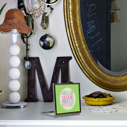 Personalised Made For Each Other Compact Mirror