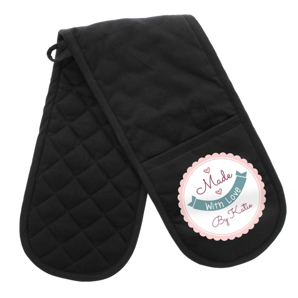 Personalised Made With Love Oven Gloves