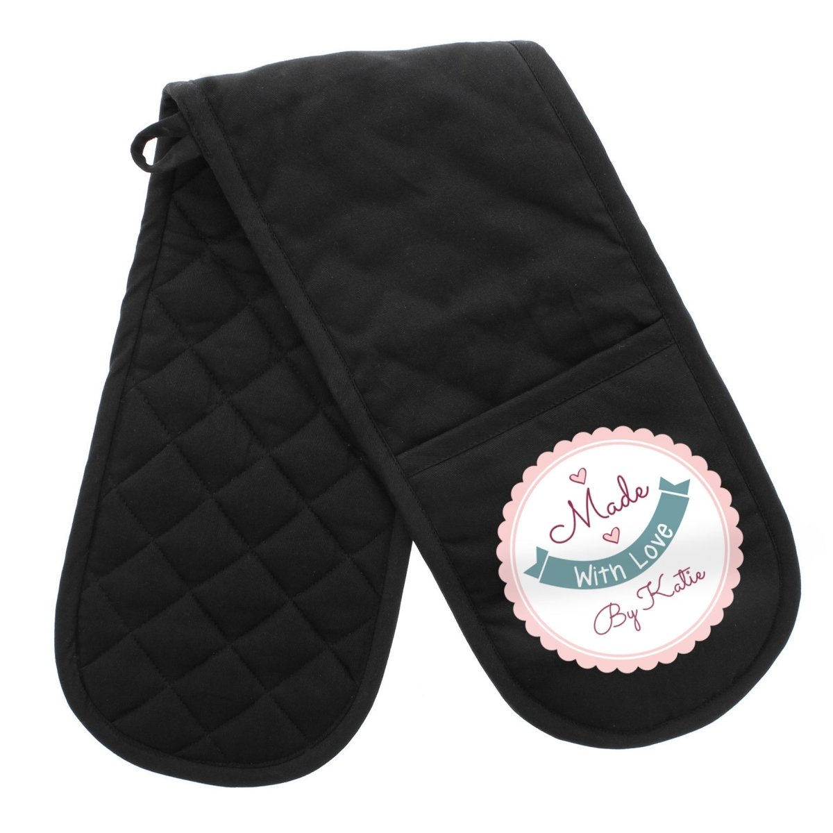 Personalised Made With Love Oven Gloves
