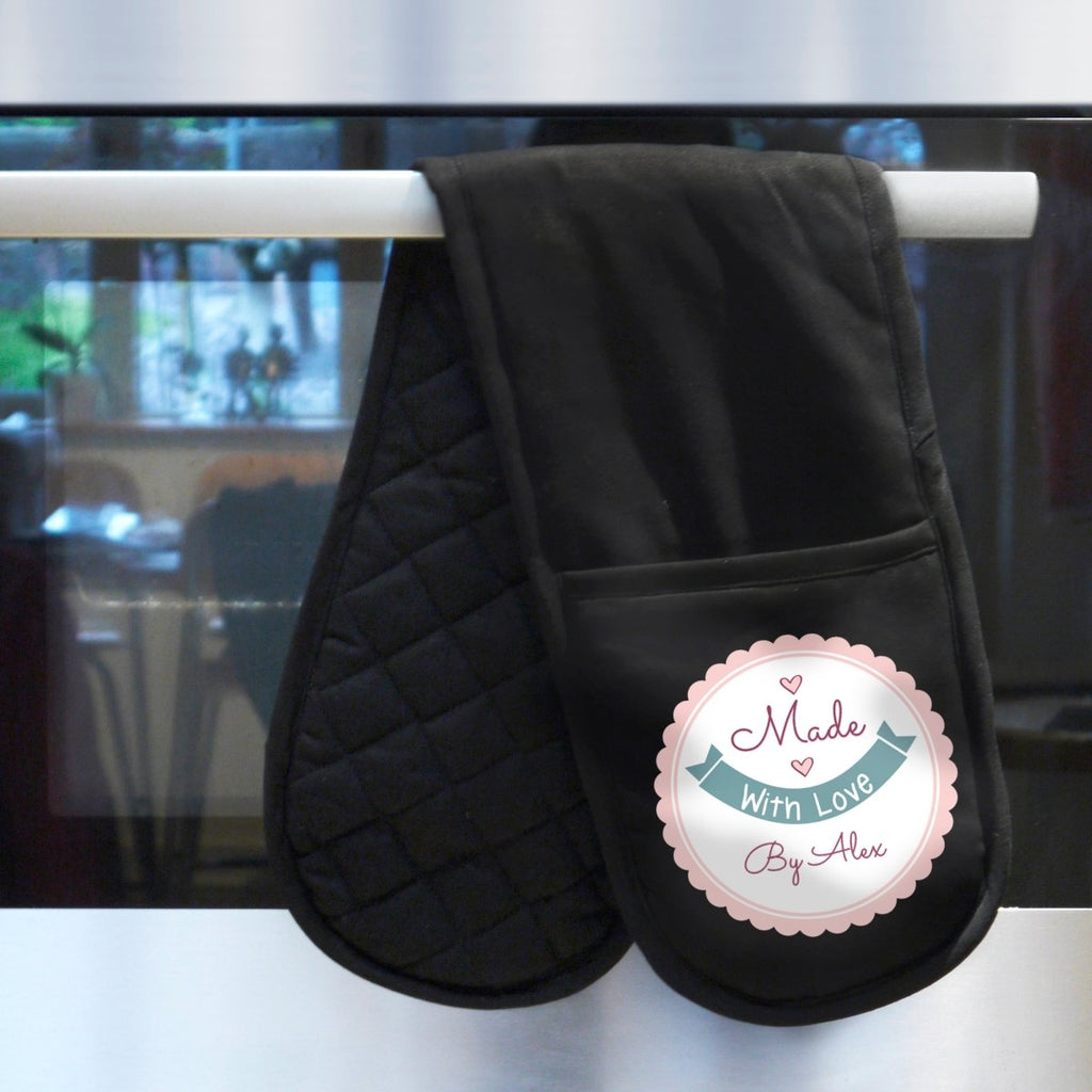 Personalised Made With Love Oven Gloves