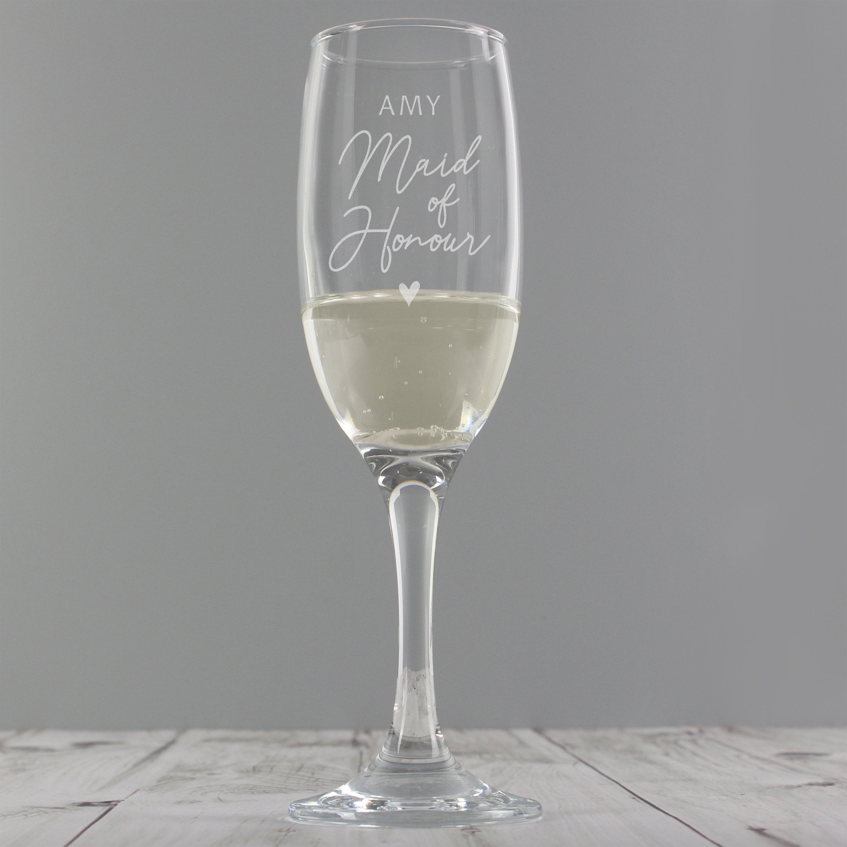 Personalised Maid Of Honour Flute Glass