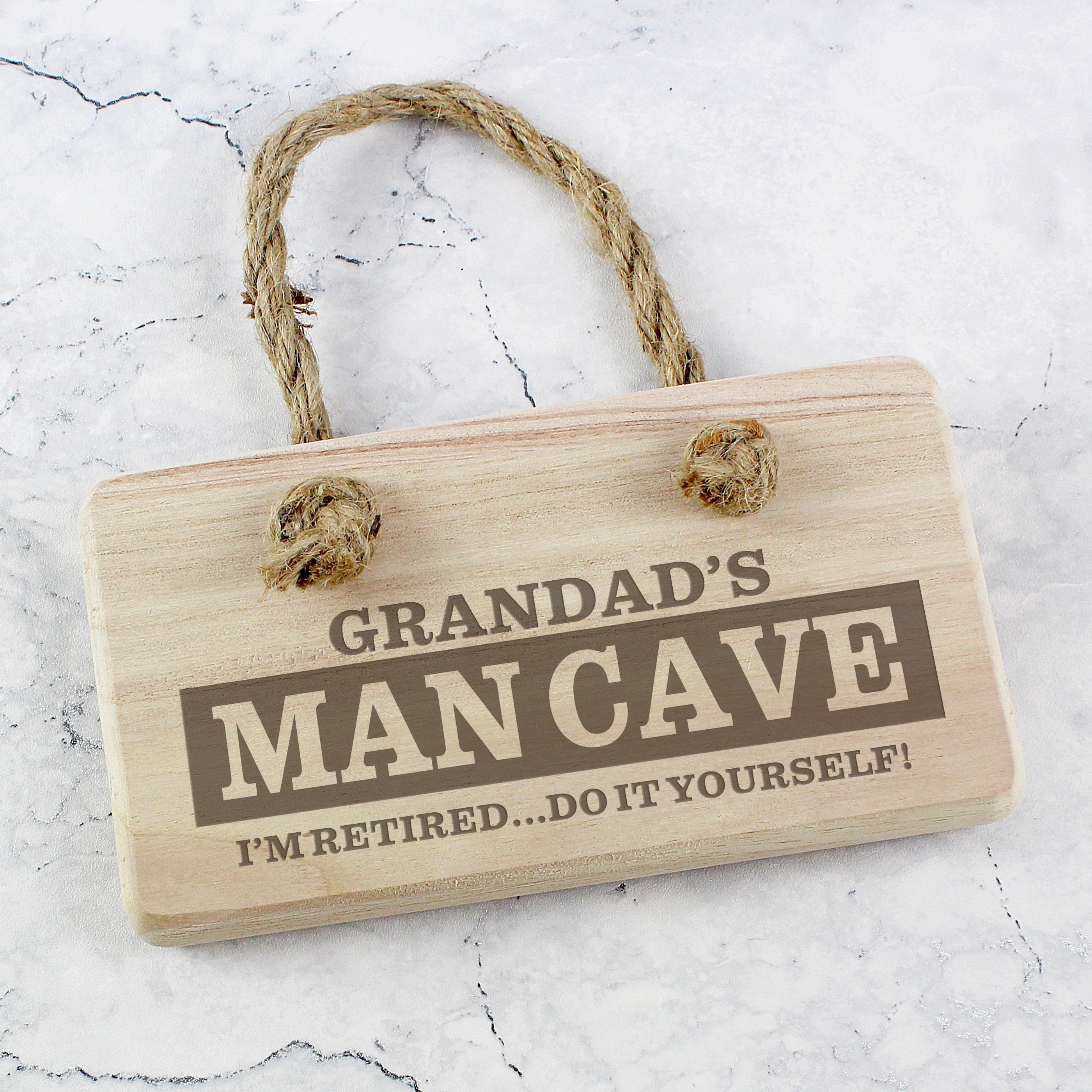 Personalised Man Cave Wooden Hanging Sign