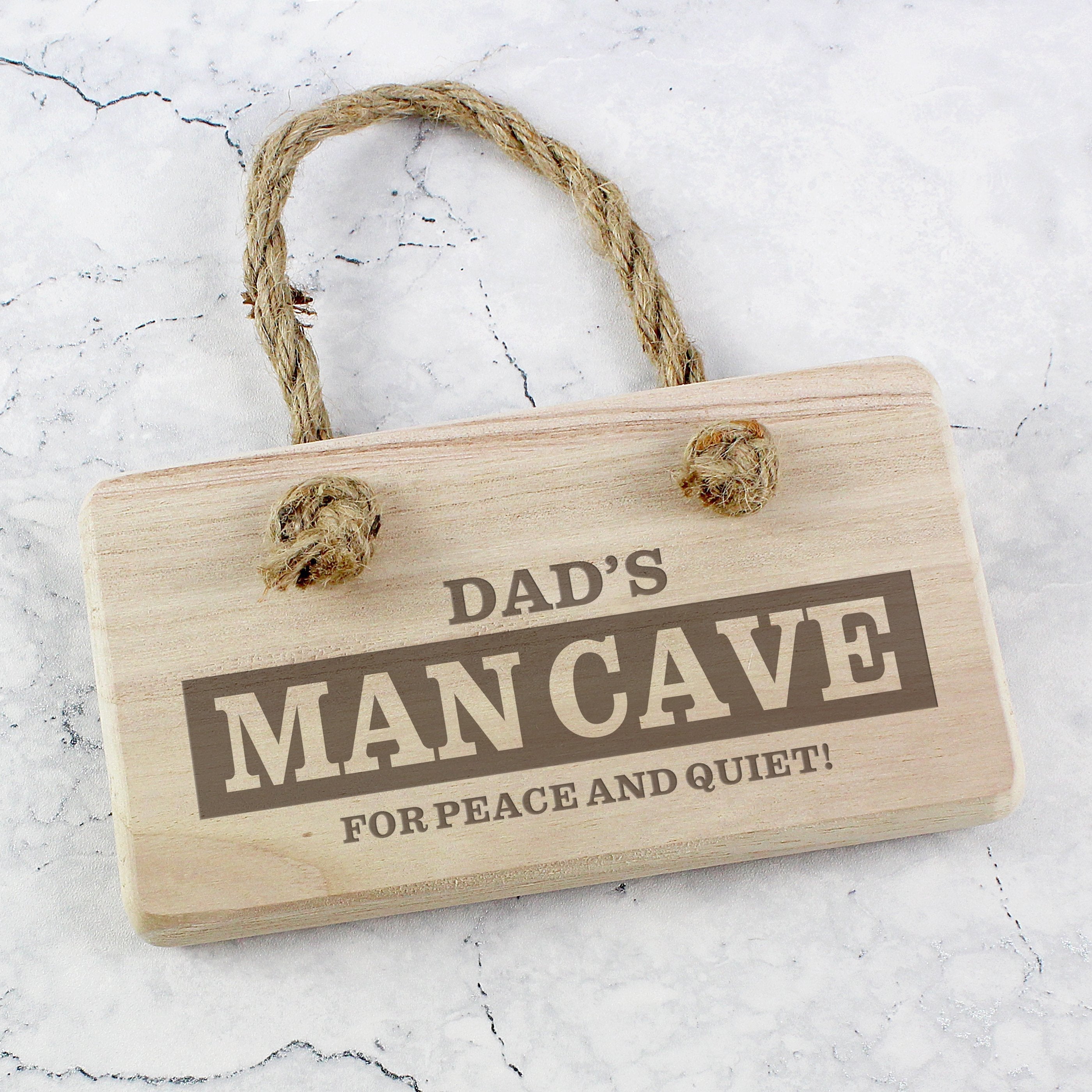 Personalised Man Cave Wooden Hanging Sign