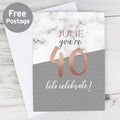 Personalised Marble And Rose Gold Birthday Card