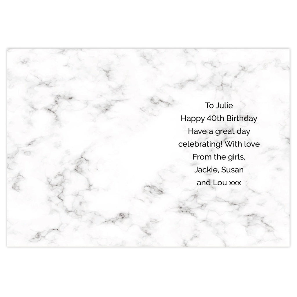 Personalised Marble And Rose Gold Birthday Card