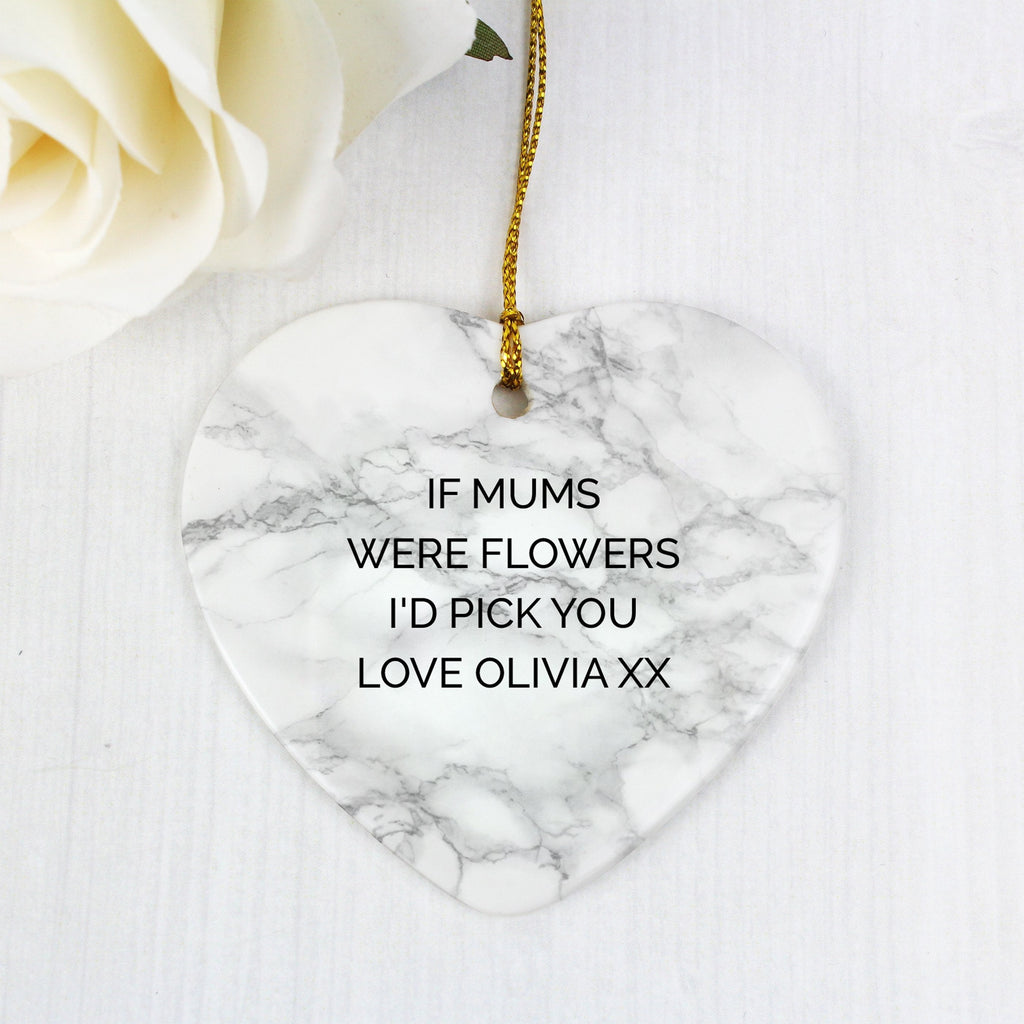 Personalised Marble Effect Ceramic Heart Decoration