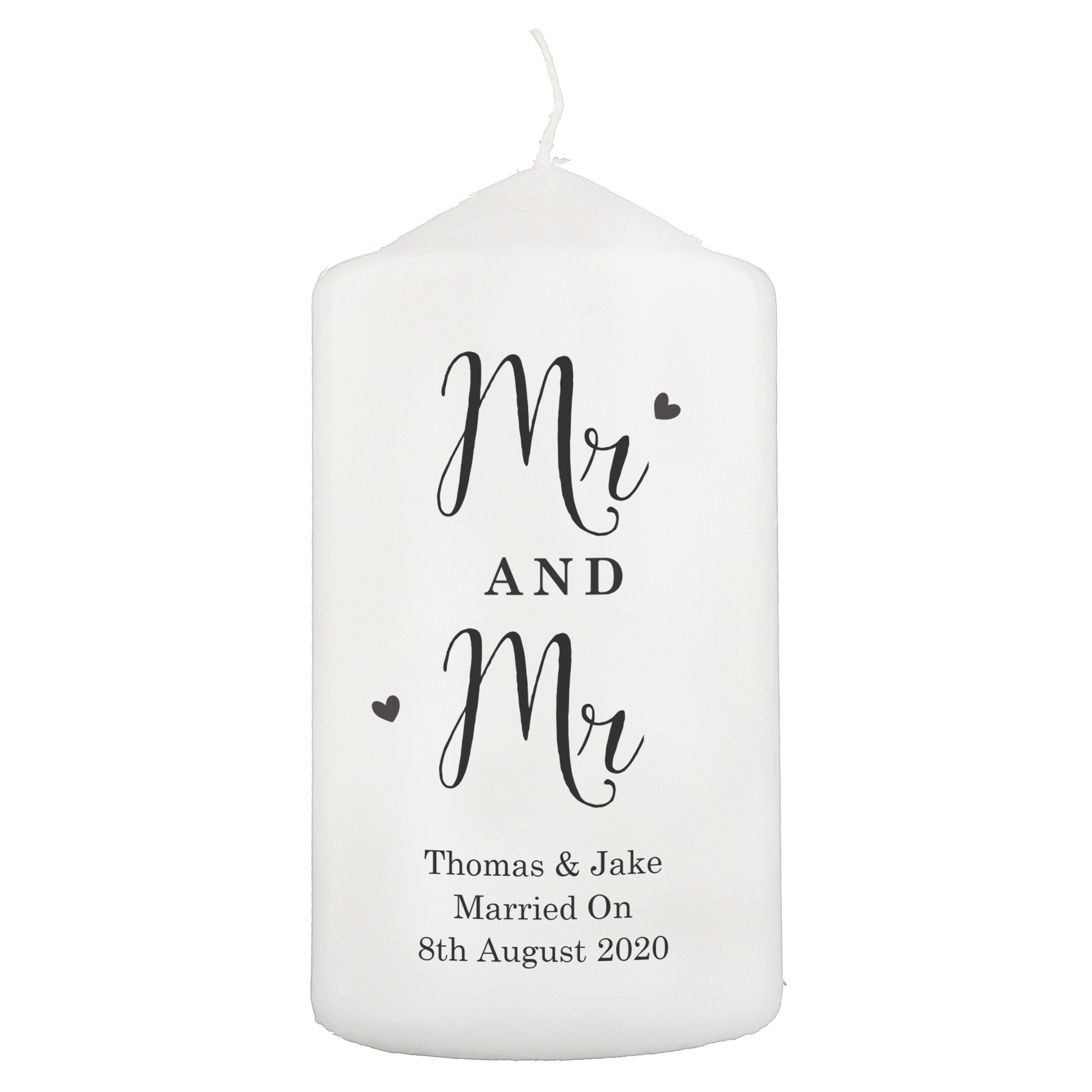 Personalised Married Couple Pillar Candle