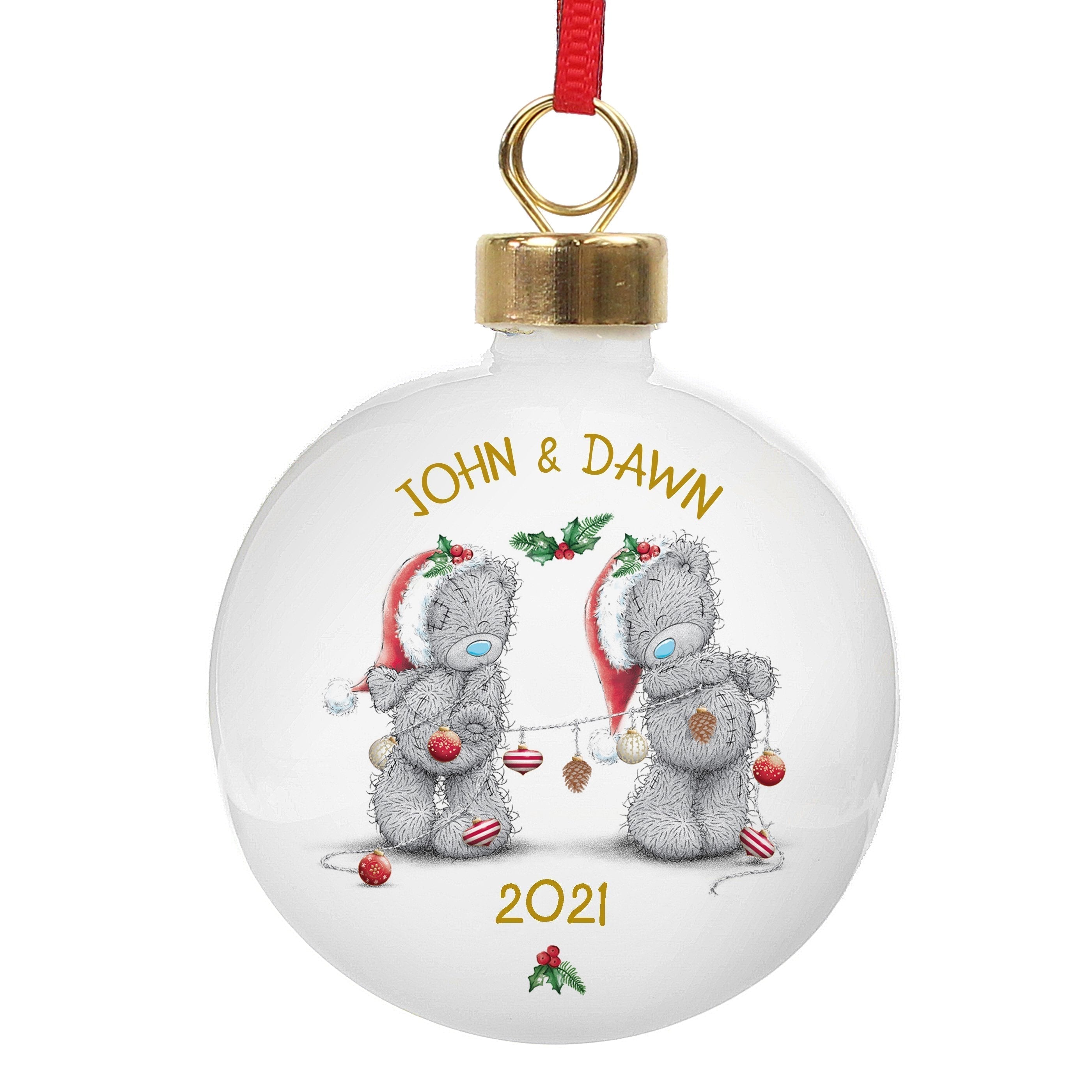 Personalised Me To You Christmas Couple's Bauble
