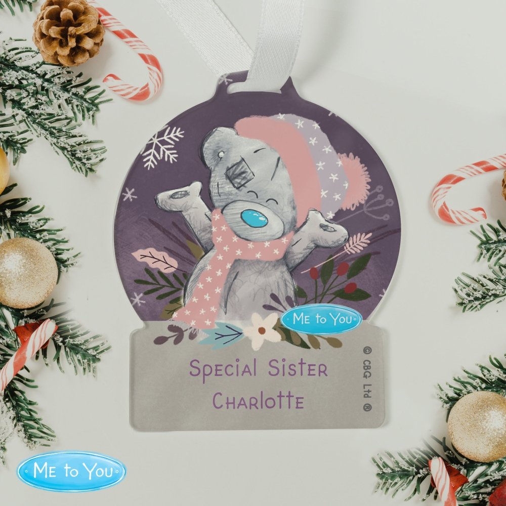 Personalised Me To You Cosy Winter Acrylic Decoration